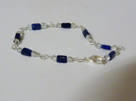 Silverarmband med lapis lazuli och topas - Bild 2