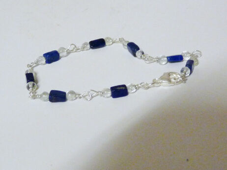 Silverarmband med lapis lazuli och topas - Bild 3