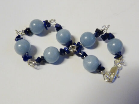 Silverarmband med angelit och lapis lazuli