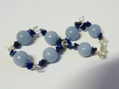 Silverarmband med angelit och lapis lazuli